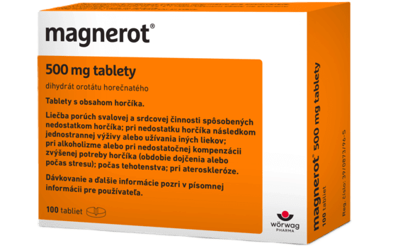 Magnerot - magnéziové tablety, dávkovanie, užívanie, tetánia, srdce, stres, cena