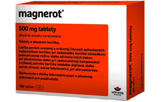 Magnerot - magnéziové tablety, cena, pribalovy letak, dávkovanie, tetánia, srdce, stres